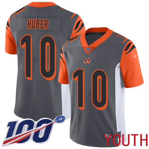 Cincinnati Bengals Limited Silver Youth Kevin Huber Jersey NFL Footballl #10 100th Season Inverted Legend->cincinnati bengals->NFL Jersey